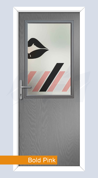 Bold Pink composite door glass