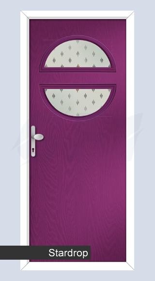 Stardrop composite door glass